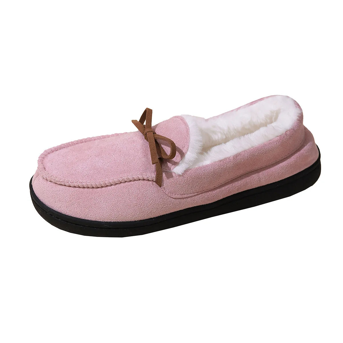 Chausson mocassin femme rose