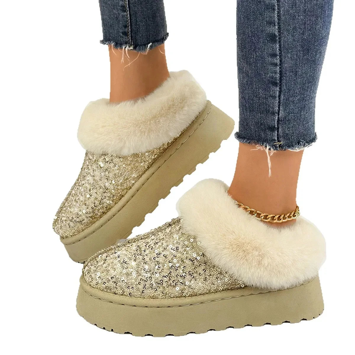 chaussons pour femme couleur beige