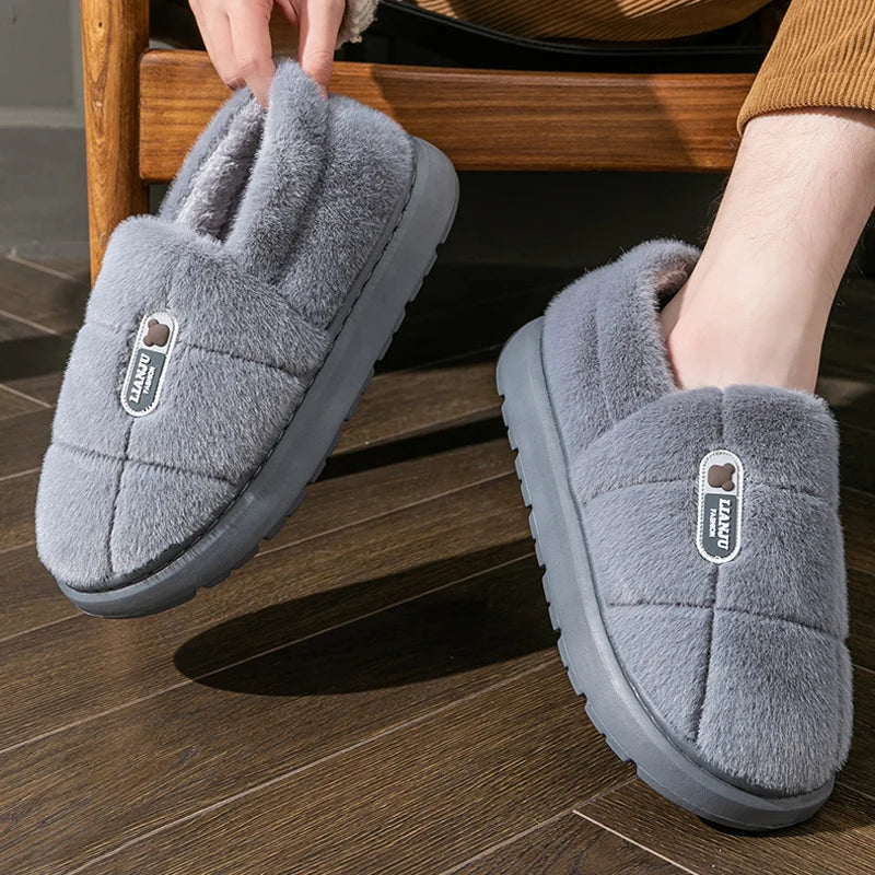 chaussons pour homme gris
