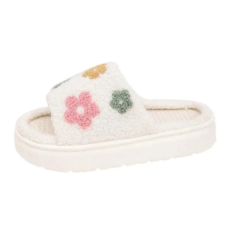 claquette blanche a fleurs