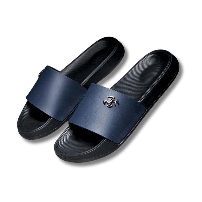 Claquette homme bleu marine