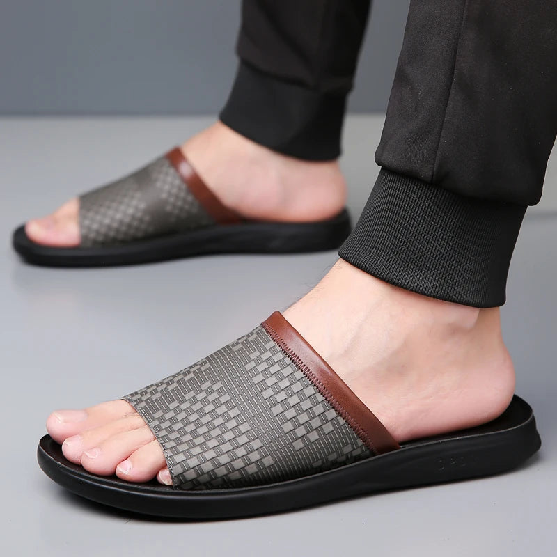 claquette homme confortable gris
