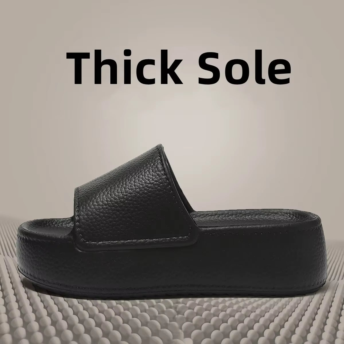 Women's Leather Slides - Velcro Fastening - Black/White