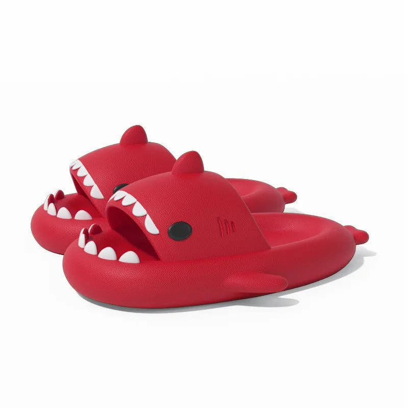 claquette requin rouge