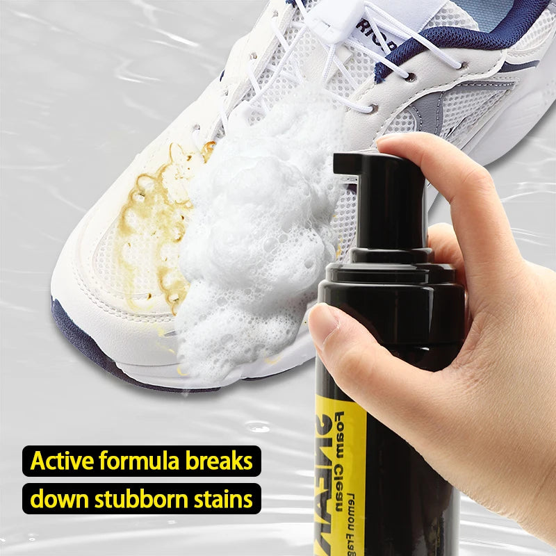 mousse nettoyante chaussures blanche
