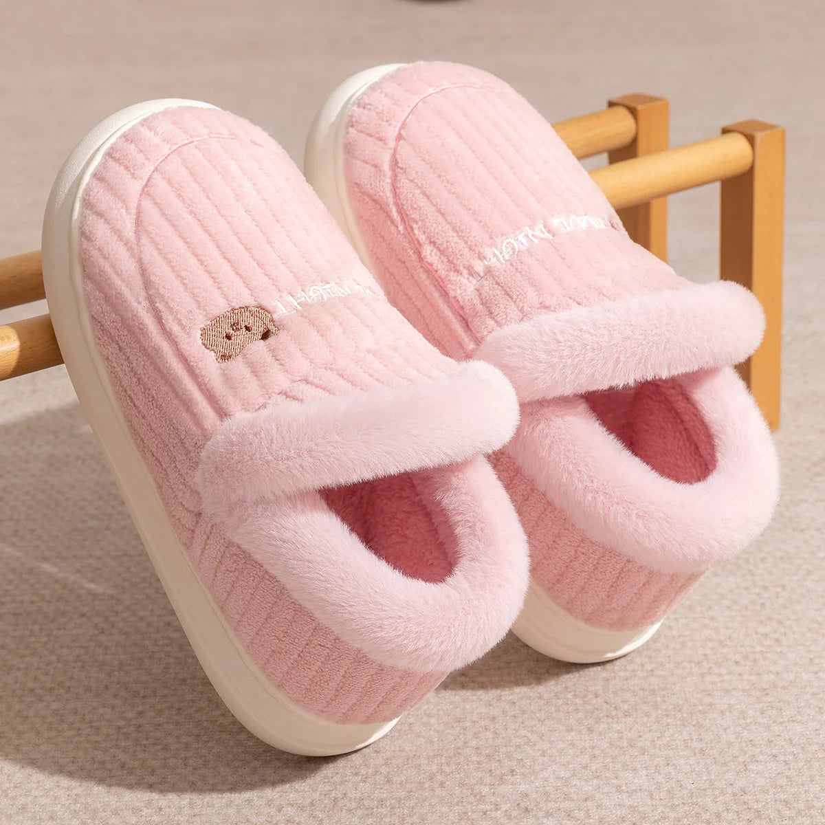 chaussons rose semelle memoire de forme