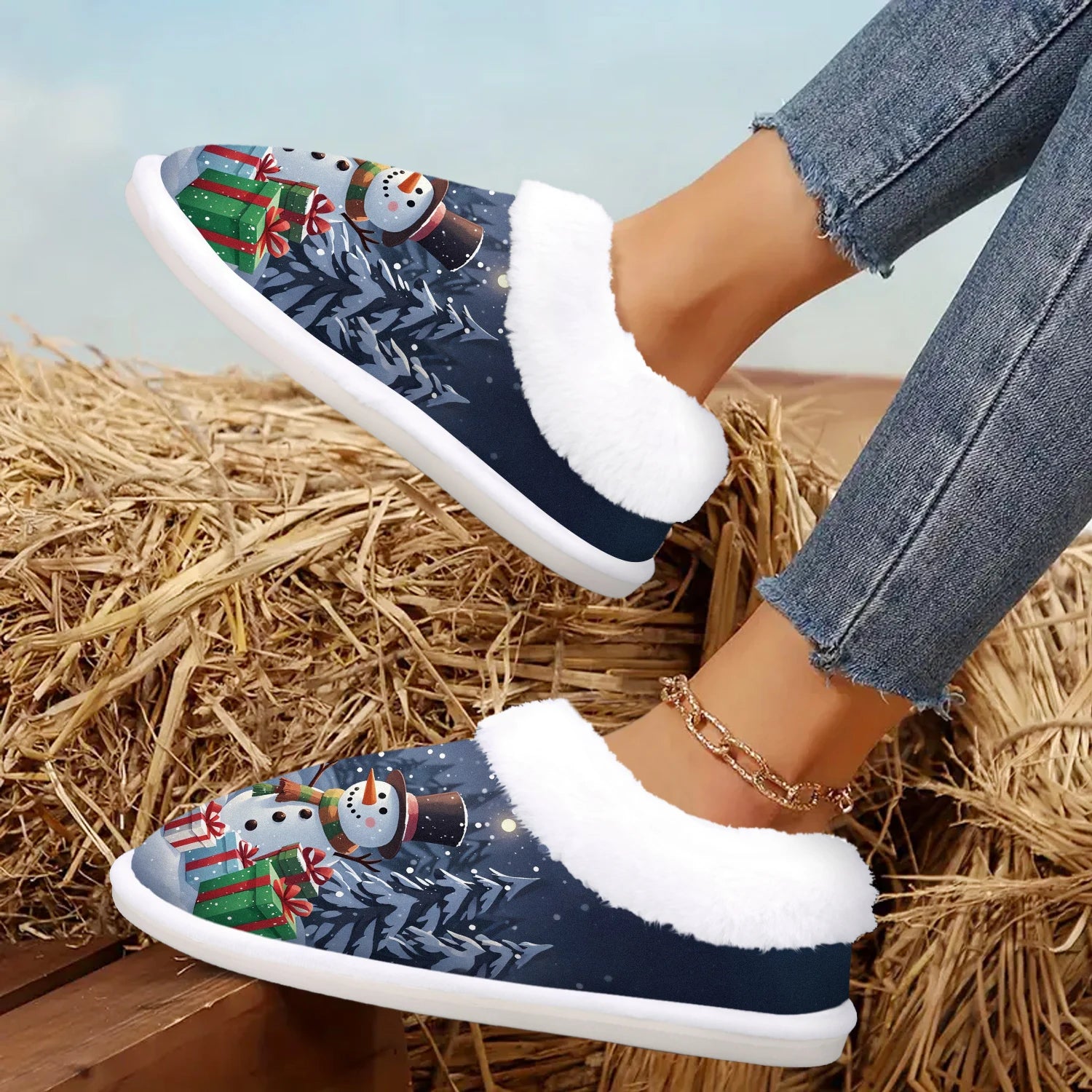 pantoufles de noel vue de coté