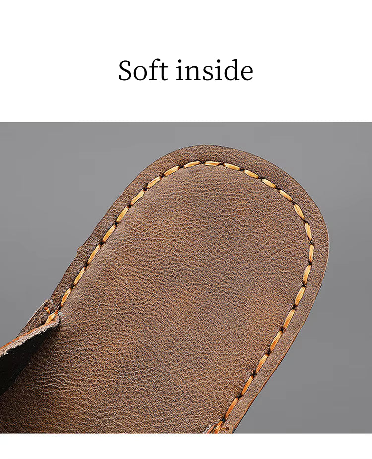 semelle confortable des sandales en cuir 