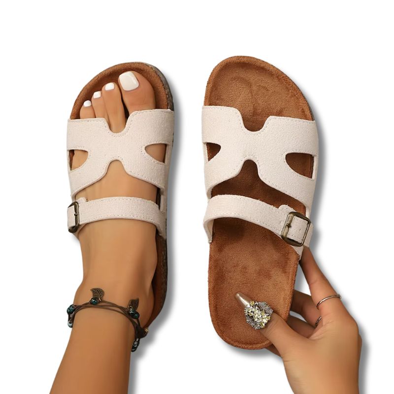 Sandales femme beige