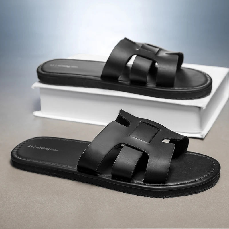 sandales noir homme modèle Izmir - Claquette shop