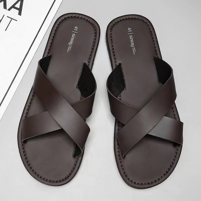 sandales pour homme en cuir 
